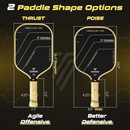 TENVINA Pickleball Paddles, Thermoforming 4-Layer T700SC Friction Carbon Fiber Pickleball Paddle, Professional Pickleball Paddle USAPA Approved with Strong Power and Spin for Athletes