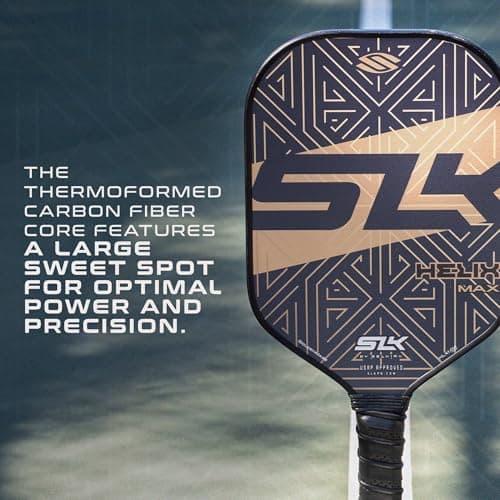 SLK Helix Pro Pickleball Paddle | Carbon Fiber & Fiberglass Hybrid Face | Thermoformed Carbon Fiber Core | Unmatched Control