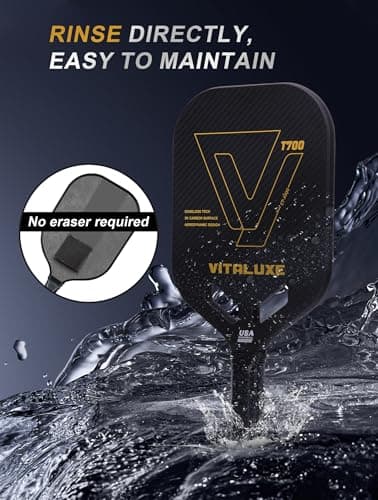 Carbon Fiber Pickleball Paddle, Edgeless T700+3K Textured Carbon Friction Surface，Thermoformed Pickleball Paddle with Aerodynamic Design Used for tournaments, Power & Control & Spin Max