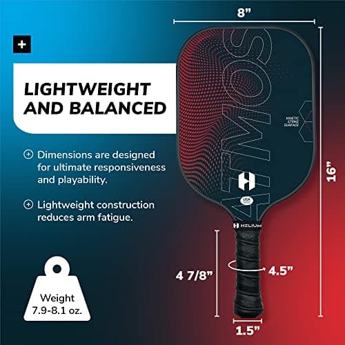 Helium Pro Carbon Fiber Pickleball Paddles - USAPA Certified - High-Spin Texture, Lightweight Honeycomb Core