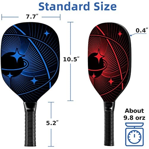 Pickleball Paddles, Pickleball Set with 4 Premium Wood Pickleball Paddles, 4 Pickleball Balls, 4 Cooling Towels & Carry Bag, Pickleball Rackets with Ergonomic Cushion Grip, Gifts for Men Women
