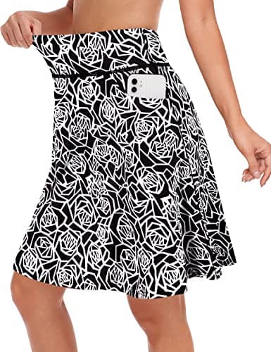 Fulbelle Golf Skorts Skirts for Women with 3 Pockets 20" Knee Length High Waisted Skorts