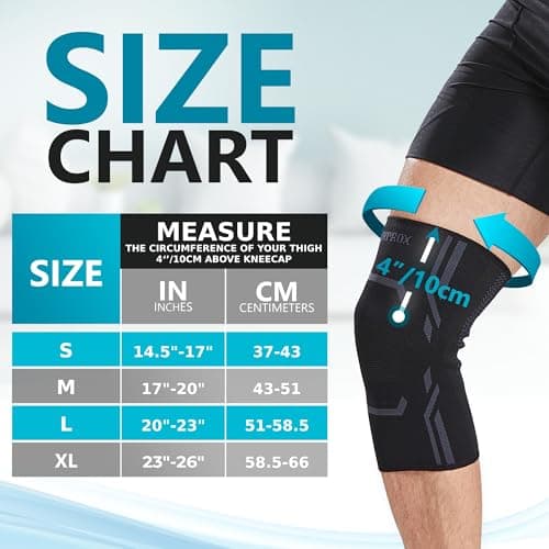 Knee Compression Sleeve for Men and Women (2 Pack), Knee Support Brace for Running and Work out (Large)