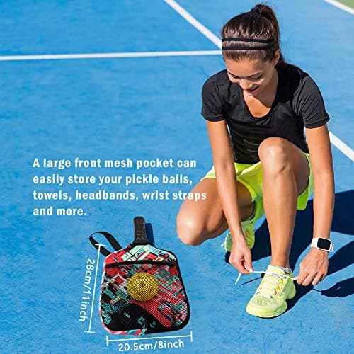 HEYSKAY Pickleball Paddle Cover Pickleball Racket Sleeve Bag with Handle Strap Pickle-Ball Equipment Protective Paddle Sleeve with Mesh Pocket