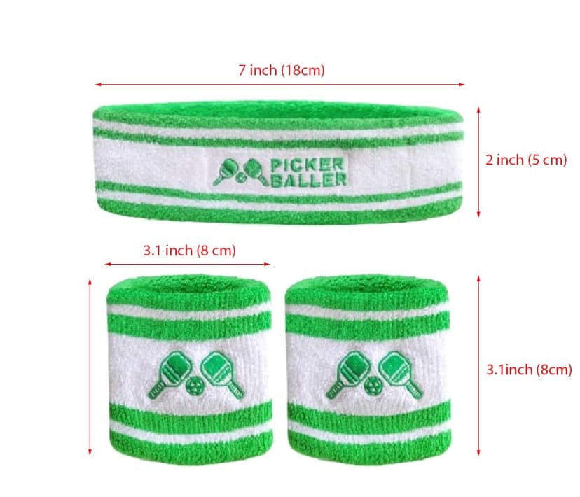 Pickleball Headband, Pickleball Golf Tennis Great Gift or for Your Sports or Team Wristband Sports Band Set Including Towel Wrist and Head Sweatbands