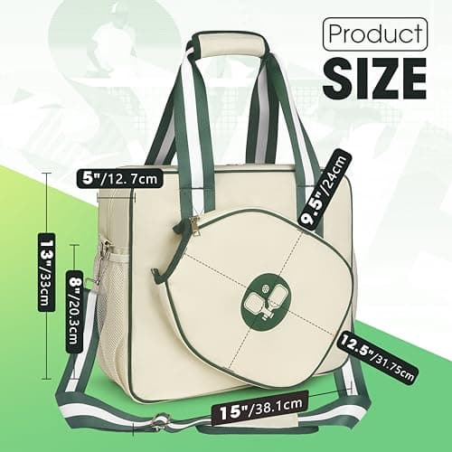 Newluck Pickleball Tote Sling Bag for Women/Men/Boy/Girl,Large Capacity,Adjustable Shoulder Strap with Fence Hook Accessories