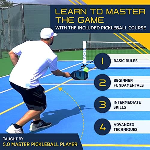 Portable Pickleball Net System with Wheels - Regulation Size Pickleball Set - Pickle Ball Indoor & Outdoor Nets – Driveway Pickle-Ball Court with Carry Bag for Pickle Ball Set