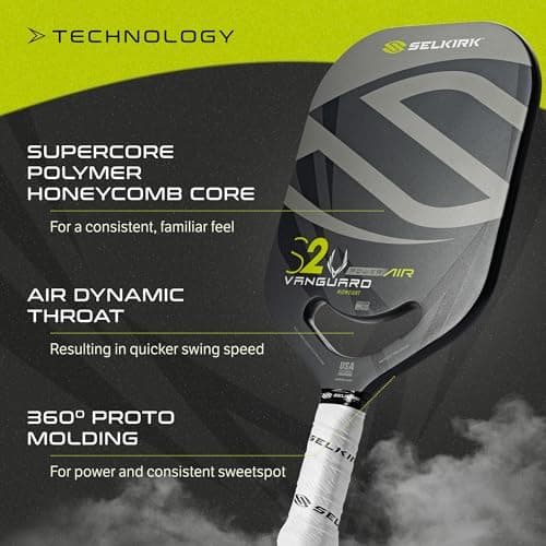 Selkirk Sport Vanguard Pickleball Paddle | Choose The Vanguard Power Air, Vanguard Pro or The Vanguard Control | Carbon Fiber Pickleball Paddles | 360 Proto Molding & Flexfoam Perimeter