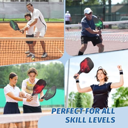 DULCE DOM Pickleball Paddles Set of 2/4 - USAPA Approved, Fiberglass Surface Pickleball Racket with 4 Indoor Outdoor Pickleball Balls and Pickleball Bag, Ideal Training Equipment Gift for Men & Women
