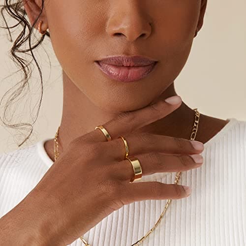 PAVOI 18K Gold Plated 3 Rings Set | Gold Stacking Rings for Women | Stacking Ring Set