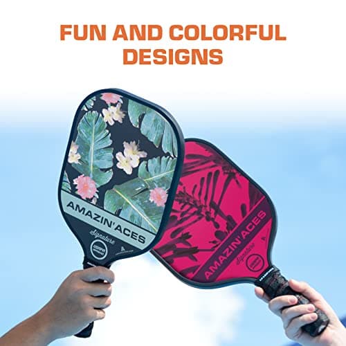 Amazin' Aces Graphite Pickleball Paddles Set - Single, 2 or 4 Paddles, Honeycomb Polymer Core with Comfy Cushion Grip - Varying Accessories Including Pickleballs, Pickleball Bag & Paddle Cover