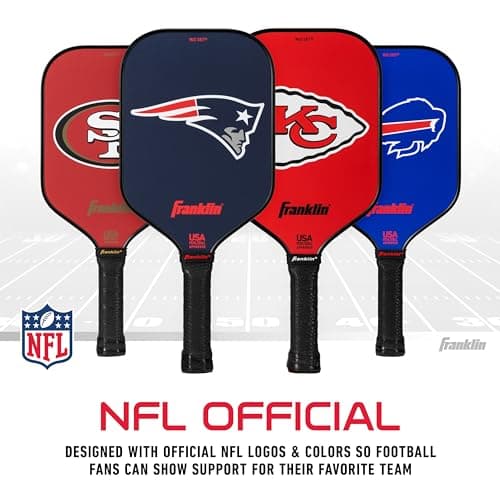 Franklin Sports NFL Pro Pickleball Paddle – 13MM Signature Series Pro Pickleball Paddle with MaxGrit Surface - Official NFL Team – USAP Approved - Premium Quality - Authentic NFL Team Logos