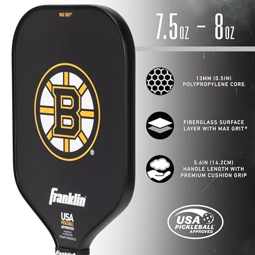 Franklin Sports NHL Team Pickleball Paddles - Official NHL Hockey Team Logo Pickleball Paddles - Signature Series 13MM Pickleball Paddle with MaxGrit - USA Pickleball (USAPA) Approved