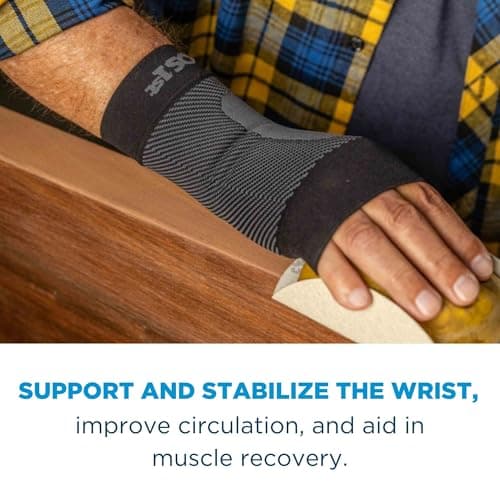 OrthoSleeve Compression Wrist Sleeve/Brace WS6 for Carpal Tunnel Syndrome, wrist pain/strain, fatigue and arthritis