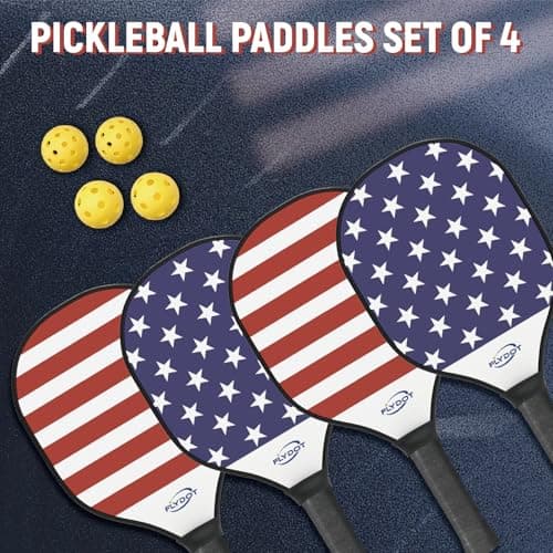 Pickleball Paddles Set of 4,USAPA Approved,4 Indoor&Outdoor Pickleball Balls, Carrying Bag, 4 Cooling Towels,4 Pack Paddles,Pickleball Paddles Pack Gifts for Beginner&Pro