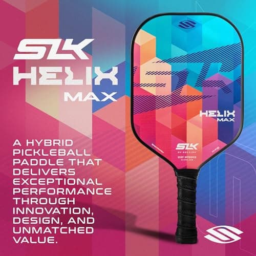 SLK Helix Pro Pickleball Paddle | Carbon Fiber & Fiberglass Hybrid Face | Thermoformed Carbon Fiber Core | Unmatched Control