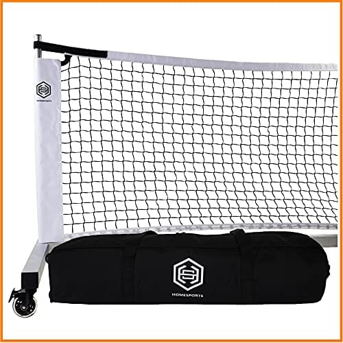 Dominator Standard Portable Pickleball Net - Heavy Duty Indoor/Outdoor Portable Regulation Pickleball Net - USAPA Compliant Net - Includes Rolling Carry Bag & Locking Wheels