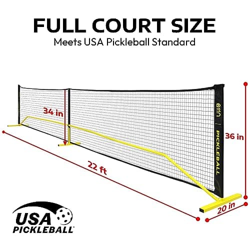 A11N SPORTS Portable Pickleball Net System, Regulation Size with Metal Frame and PE Net, Includes Carrying Bag