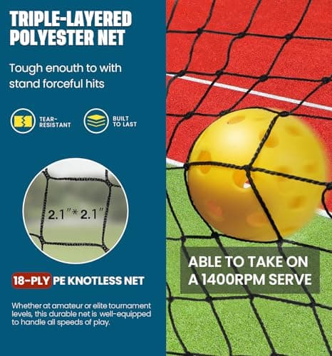 BAGAIL Portable Pickleball Net Set with Wheels, 22 FT Regulation Size & 11 FT Half Court Size 2-in-1 Pickle Ball Net with Ball Collector, Carry Bag, 4 Pickle Balls, Easy Setup for Outdoor Indoor