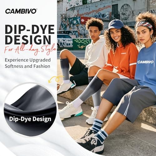 CAMBIVO Gradient Calf Compression Sleeves, 20-30 mmHg Medical Footless Compression Socks for Shin Splints, Leg Fatigue, Travel, Running, Standing & Daily Wear – Stylish Leg Support for Men & Women