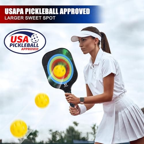 DULCE DOM Pickleball Paddles Set of 2/4 - USAPA Approved, Fiberglass Surface Pickleball Racket with 4 Indoor Outdoor Pickleball Balls and Pickleball Bag, Ideal Training Equipment Gift for Men & Women