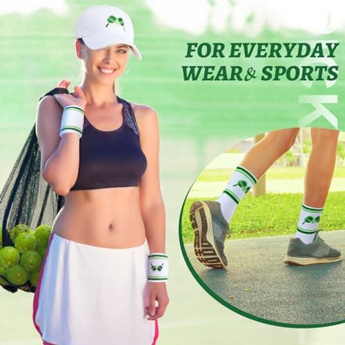 Panitay 4 Pack Funny Dink Ball Lover Gifts Dink Ball Hats Sports Wrist Head Sweatbands and Novelty Socks for Men Women