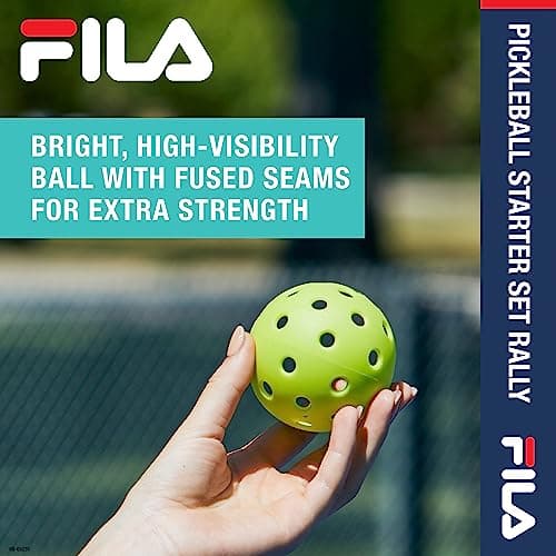 FILA Accessories Pickleball Paddles Set of 2 - Includes 2 Pickleball Rackets, 2 Outdoor Pickleball Balls, Pickleball Racket Game Equipment Mesh Bag