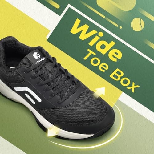 FitVille Wide & Extra Wide Pickleball Shoes Men Tennis Racquetball Squash Shoes for Men All Court with Arch Support-Tennis V3