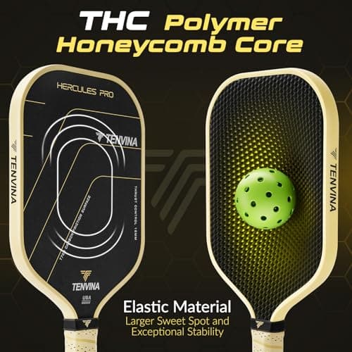 TENVINA Pickleball Paddles, Thermoforming 4-Layer T700SC Friction Carbon Fiber Pickleball Paddle, Professional Pickleball Paddle USAPA Approved with Strong Power and Spin for Athletes