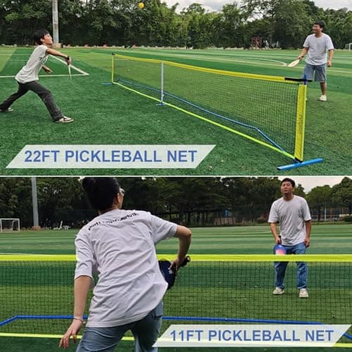 Zdgao Portable Pickleball Net for Driveway, 22 FT Regulation Size & 11 FT Half Court Size Pickle Ball Net with Pickleballs and Carry Bag, 2 in 1 Pickle Ball Net Set for Backyard
