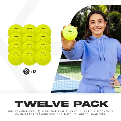Franklin Sports X-40 Outdoor Pickleballs - Official Ball of USA Pickleball, APP Tour + Pickleball US Open - 3 Packs, 12 Packs, 36 Pickleball Buckets, 50, 100 + 400 Bulk Packs of Regulation Pickleballs