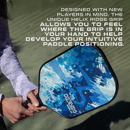 SLK Helix Pro Pickleball Paddle | Carbon Fiber & Fiberglass Hybrid Face | Thermoformed Carbon Fiber Core | Unmatched Control