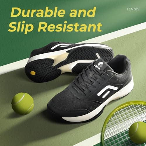 FitVille Wide & Extra Wide Pickleball Shoes Men Tennis Racquetball Squash Shoes for Men All Court with Arch Support-Tennis V3