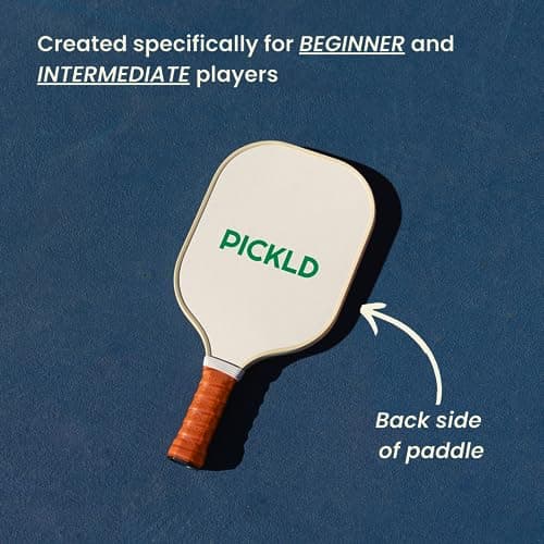 Stylish Premium Pickleball Paddle Racket | Durable Fiberglass Surface | Honeycomb Core | Perfect Addition to a Pickleball Set | Indoor Outdoor Pickle Ball Paddle