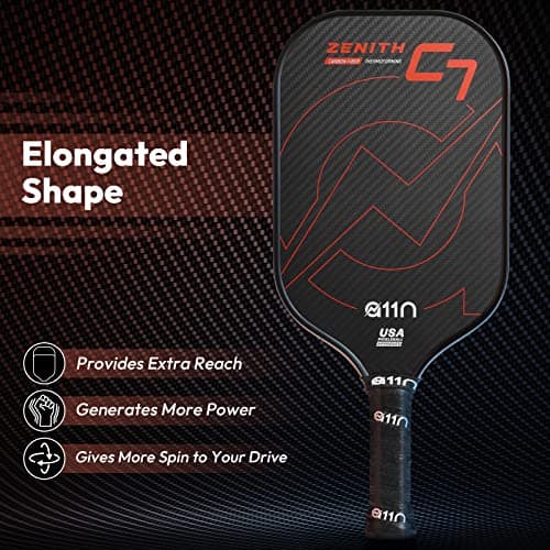 A11N Zenith Pickleball Paddle 16mm | T-700 Carbon Fiber with Foam Injected Walls | Enlarged Sweet Spot | Elongated or Wide Body Shape