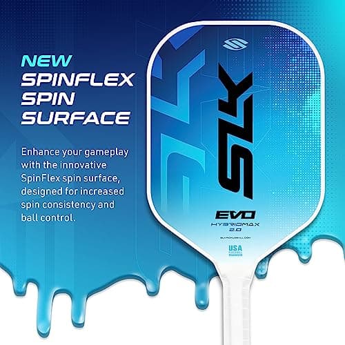 Selkirk Sport SLK Evo Pickleball Paddle | Evo Power | Evo Control | Evo Hybrid | Fiberglass Pickleball Racket | Carbon Fiber Pickleball Paddle with SpinFlex Surface