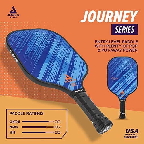 JOOLA Journey Pickleball Paddle – Fiberglass Graphite Surface for More Power – Lightweight Pickleball Paddle w/Increased Control - Multiple Colors & Designs - USAPA Approved
