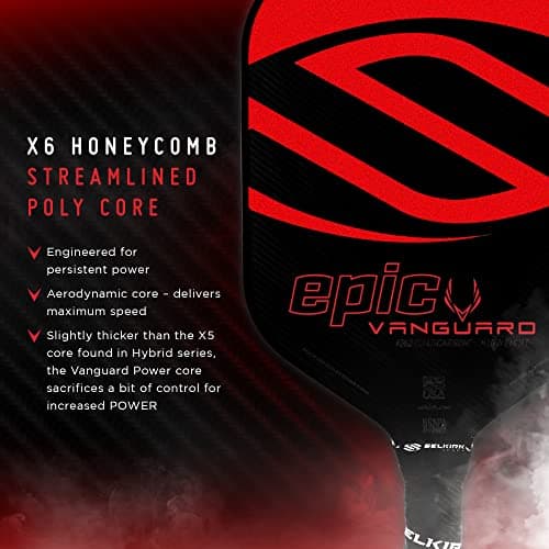 Selkirk Vanguard Hybrid Polypropylene X5 Core & Vanguard Power Polypropylene X6 Core Pickleball Paddles | Carbon Fiber Lightweight Pickleball Paddle & Midweight Pickle Ball Paddles |Made in The USA |