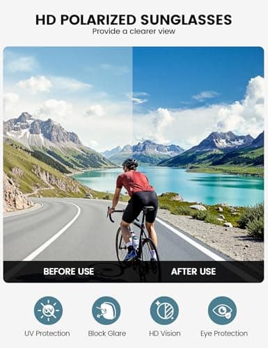 Lamicall Polarized Sports Sunglasses for Men Women, 24g, UV400 Protection Sun Glasses for Cycling Running Baseball Fishing