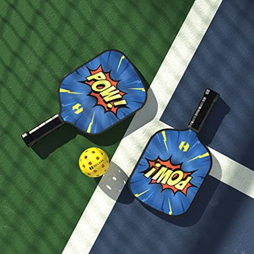 Helium Pickleball Paddle for Kids – Child Size Paddle for Children 12 and Under, Lightweight Honeycomb Core, Graphite Strike Face, Pickleball Paddle & Drawstring Bag - POW!
