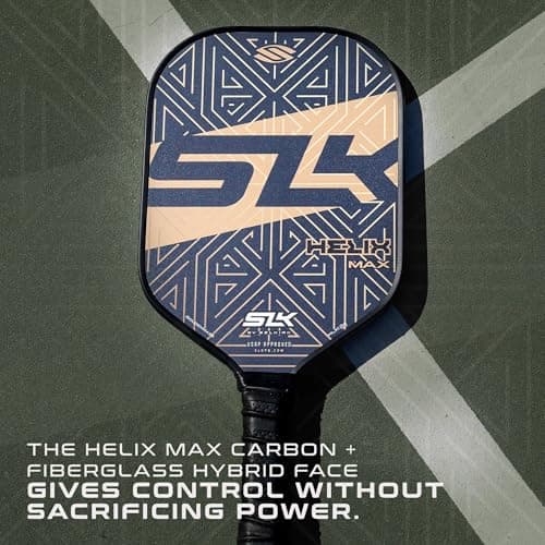 SLK Helix Pro Pickleball Paddle | Carbon Fiber & Fiberglass Hybrid Face | Thermoformed Carbon Fiber Core | Unmatched Control