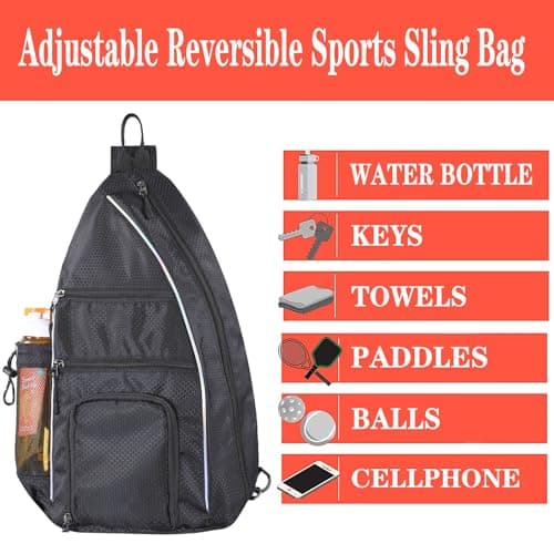 Pickleball Bag - Pickleball Bags for Women Men - Pickleball Backpack - Travel Pickleball Paddle Case, Pickle Ball Bag for Pickleball Paddle Tennis Racket, Protable Pickleball Sling Bag