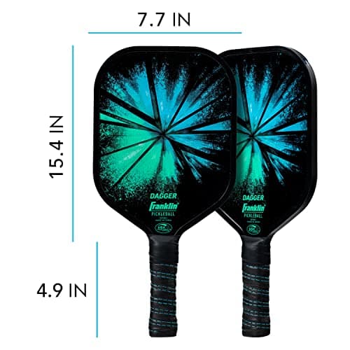 Franklin Sports Pickleball Paddle and Ball Set - (2) Dagger Fiberglass Rackets + (4) X-40 Balls - USA Pickleball (USAPA) Approved - 2 Player Set