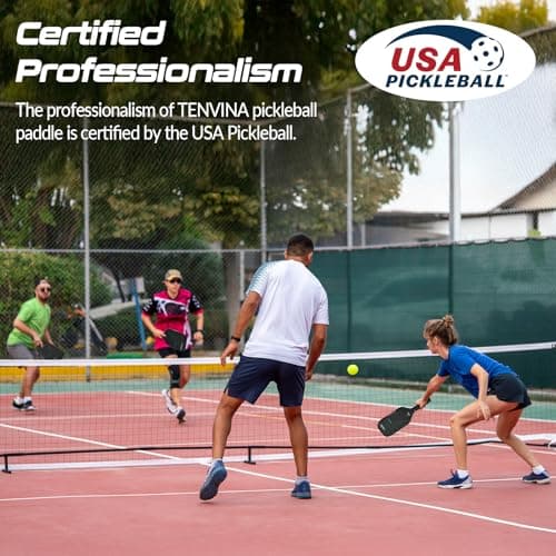 TENVINA Pickleball Paddles, Multi-Layer T700SC Textured Carbon Fiber Pickleball Paddle, 4-Types of Shapes and Thicknesses, USAPA Approved Pickle Ball Paddle, Strong Spin and Power Surface