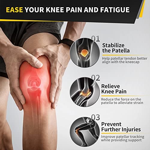 CAMBIVO 2 Pack Knee Braces for Women and Men, Patella Knee Support Strap, Basketball, Running, Hiking, Volleyball, Tennis, Squats