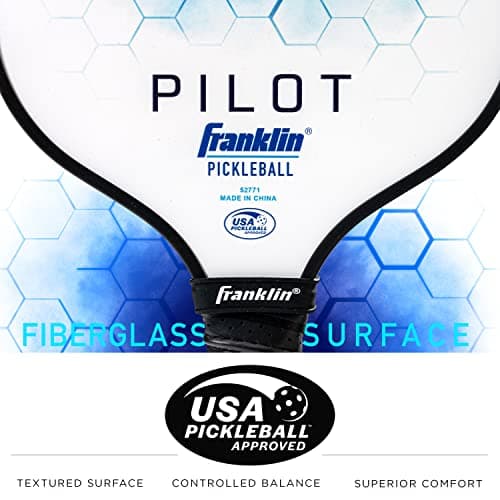 Franklin Sports Pickleball Paddle - Pilot Polypropylene Core Pickleball Racket - Official USA Pickleball (USAPA) Approved Pickleball Paddle - Lightweight Pro Racket - 10mm Thick Core