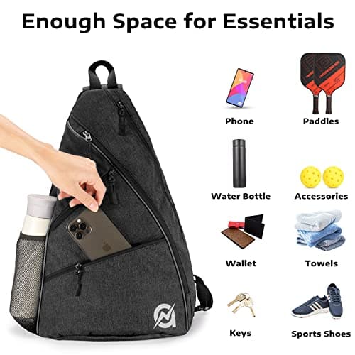 A11N SPORTS Pickleball Bag, Reversible Crossbody Sling Bag/Backpack for Women Men