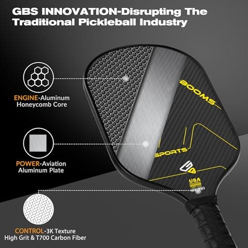Pickleball Paddles,3K Raw T700 Carbon Fiber Pickleball Paddle with High Grit & Spin,Aerospace-Grade Ultra-Light Titanium-Aluminum Honeycomb Core & Face,The Pickleball Rackets for Novice & Pro Players