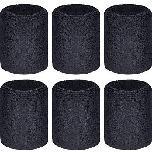 Willbond 6 Pcs Wrist Sweatbands Sports Wristbands for Competitions Absorbent Sweatbands for Basketball Tennis Football Running Working