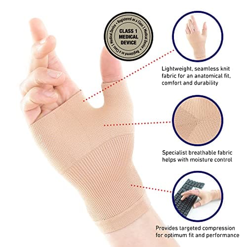 Neo-G Wrist and Thumb Support for Arthritis, Joint Pain, Tendonitis, Sprain - Wrist Brace Wrist Compression Hand Support - L - Beige